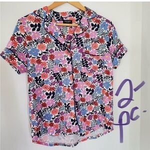 KATE SPADE New York Sz S 2-Pc Spring Floral Pajama Set Top & Pants Soft Fabric!
